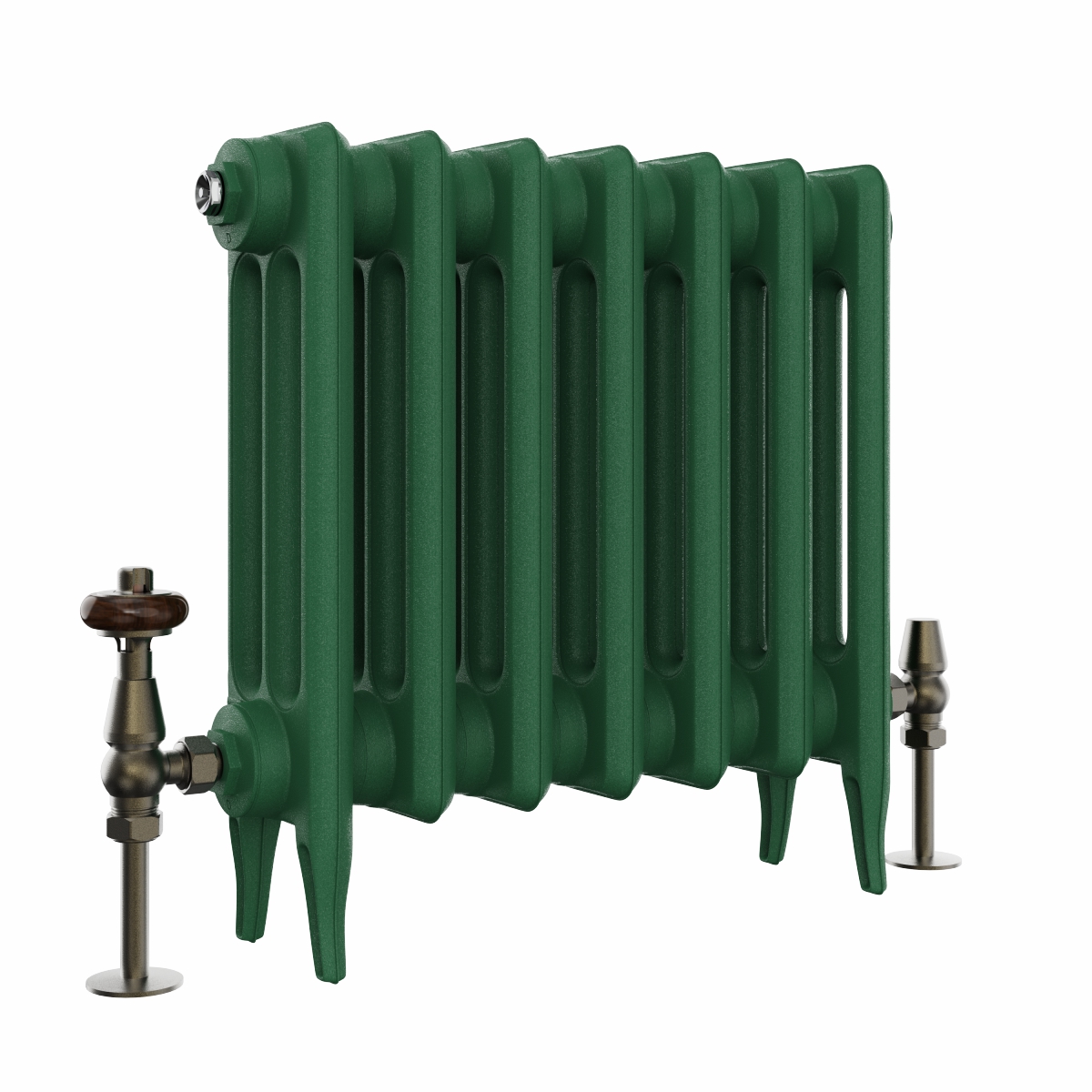 Classic  450 x 468mm  Farrow & Ball Duck Green Triple Column Cast Iron Radiator - 7 Sections