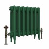 Classic  450 x 468mm  Farrow & Ball Duck Green Triple Column Cast Iron Radiator - 7 Sections
