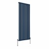 Norden 1600 x 591mm Sapphire Blue Single Oval Column Vertical Designer Radiator