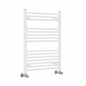 Bergen 800 x 600mm Straight White Heated Towel Rail