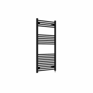Bergen 1200 x 600mm Straight Black Prefilled Electric Heated Towel Rail