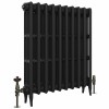 Classic 745 x 654mm Black Primered Finish Triple Column Cast Iron Radiator - 10 Sections