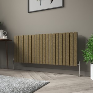 Karlstad 600 x 1430mm Black Gold Double Horizontal Flat Panel Designer Radiator