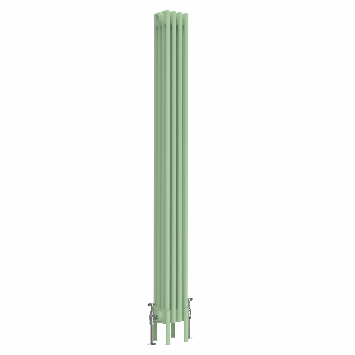 Bern 1800 x 200mm Traditional Pastel Green Vertical Four Column Radiator