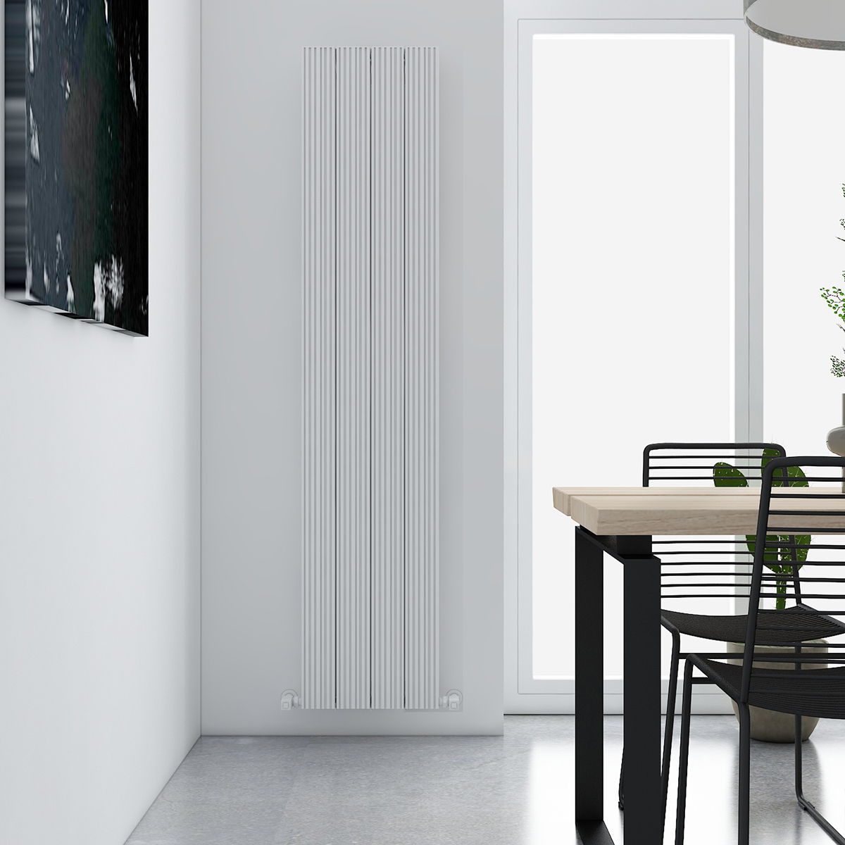 Carisa Monza Double 1800 x 375mm White Designer Aluminium Radiator