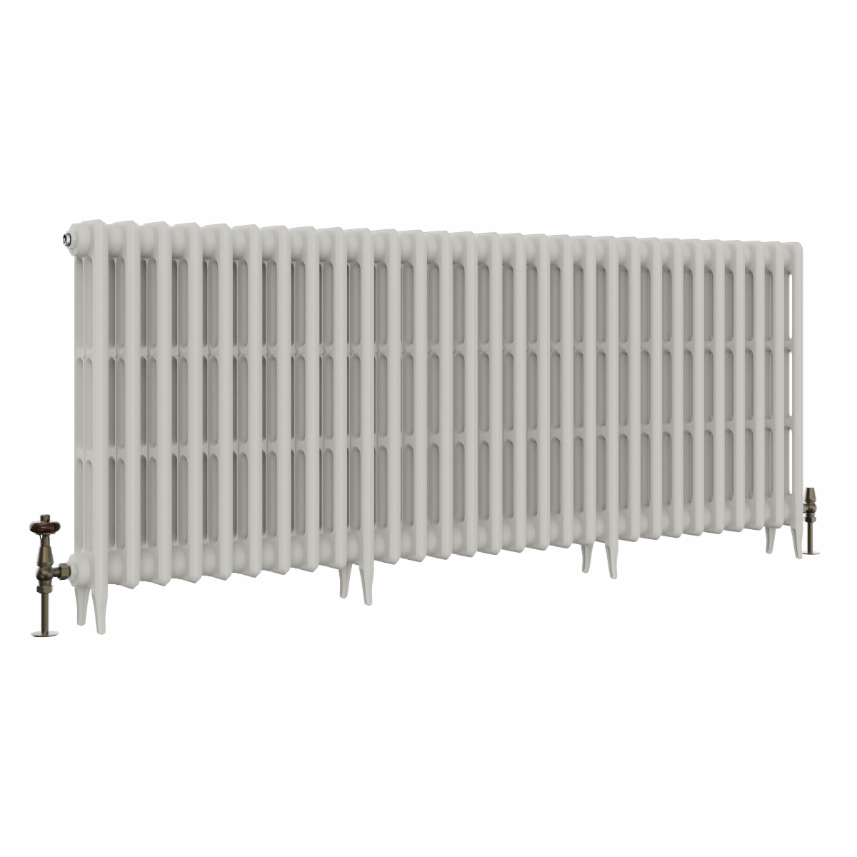 Classic  745 x 1832mm Porcelain White Triple Column Cast Iron Radiator - 29 Sections