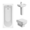 Feel 600 Modern Bathroom Suite with Wall Hung Toilet and Essential Single Ended Bath - 1600 x 700mm
