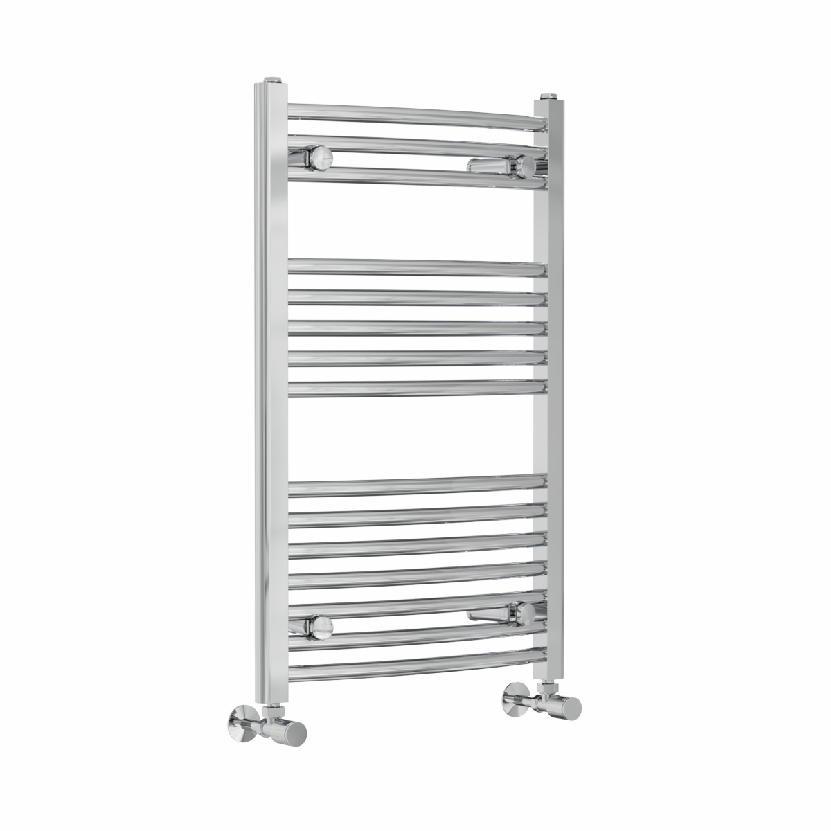 Fjord 800 x 500mm Curved Chrome Heated Towel Rail