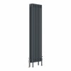 Bern 1500 x 380mm Traditional Anthracite Vertical Four Column Radiator