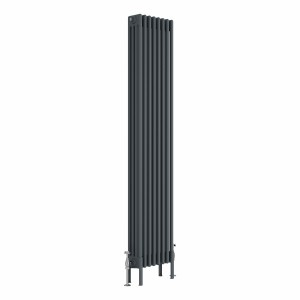 Bern 1800 x 380mm Anthracite Four Column Vertical Traditional Radiator