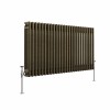Bern 600 x 1190mm Black Gold Triple Column Horizontal Traditional Radiator