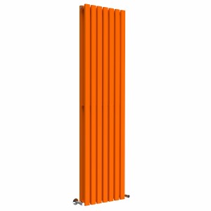 Lulea 1800 x 480mm Bright Orange Double Flat Panel Vertical Designer Radiator