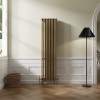 Bern 1800 x 470mm Traditional Metallic Gold Vertical Four Column Radiator