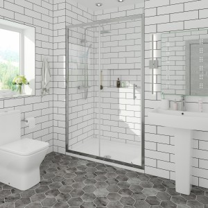 Ennerdale - 1200mm Single Sliding Shower Door - Chrome