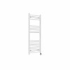 Fjord 1200 x 500mm Curved White Thermostatic Touch Control Electric Heated Towel Rail