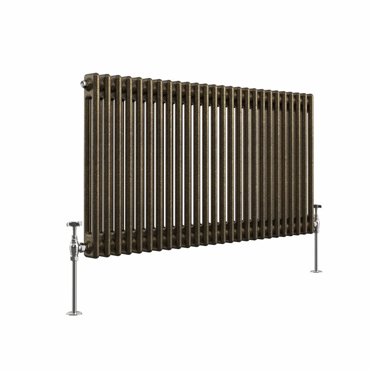 Bern 600 x 1190mm Black Gold Double Column Horizontal Traditional Radiator