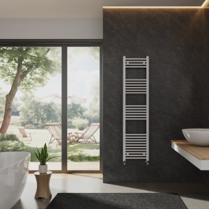 Bergen 1600 x 400mm Straight White Heated Towel Rail