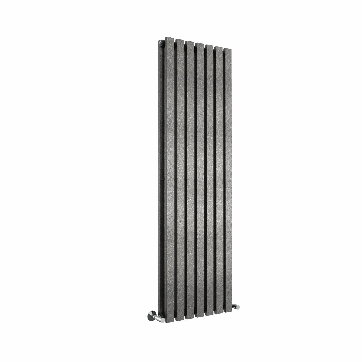 Lulea 1600 x 480mm Black Silver Double Vertical Flat Panel Designer Radiator