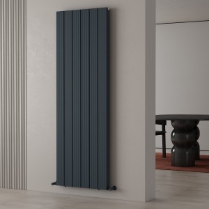 Carisa Chambord Double 1800 x 595mm Anthracite Designer Aluminium Radiator