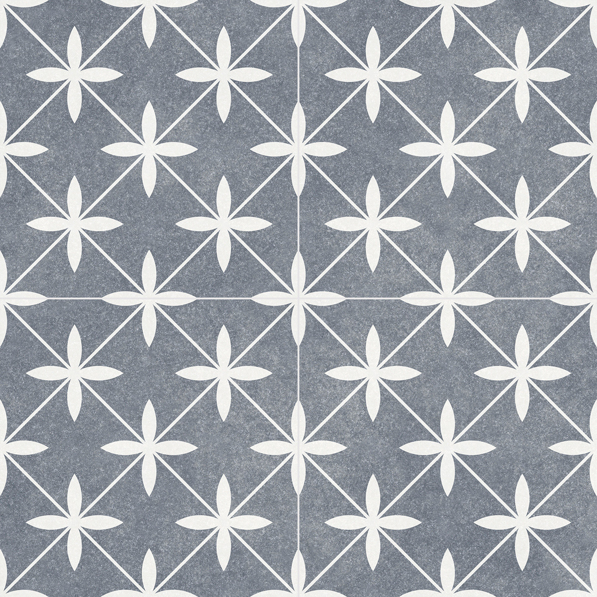 Poole Azul Matt Patterned Floor Tiles 450x450 - 1.62sqm - 8 - Box Qty