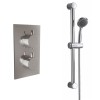 Thurso Chrome Twin Round Handle Concealed Valve with Raiser Rail Kit (1 Outlet)