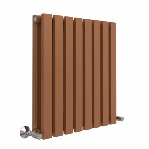 Lulea Metallic Bronze Flat Panel Horizontal Designer Radiator - Choice of Size