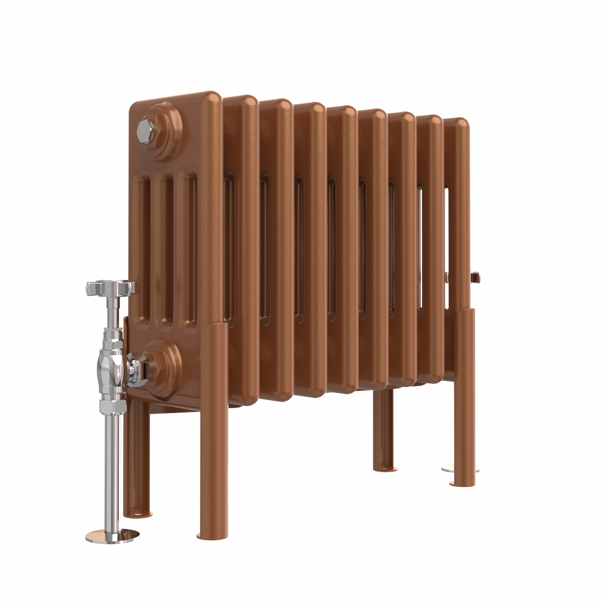 Bern 300 x 425mm Traditional Metallic Bronze Horizontal Four Column Radiator
