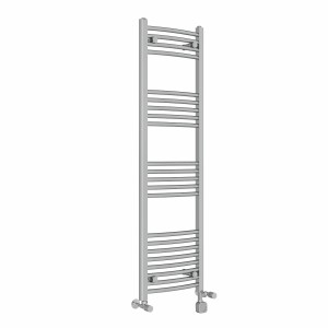 Fjord 1400 x 400mm Dual Fuel Curved Chrome Thermostatic Electric Heated Towel Rail