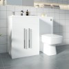 Calm White Left Hand Combination Vanity Unit Basin L Shape with Back to Wall Boston Toilet & Soft Close Seat & Concealed Cistern - 1100mm
