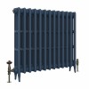 Classic  745 x 840mm  Farrow & Ball Hague Blue Triple Column Cast Iron Radiator - 13 Sections