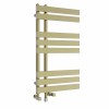 Koli 800 x 450mm Dual Fuel Brushed Brass Simple Electric Heated Towel Rail
