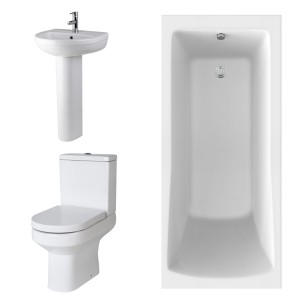 Calgary Modern Bathroom Suite with Single Ended Bath - 1700 x 750mm