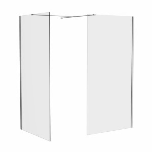 Wasdale 1000mm Wet Room Screen with 760mm Wet Room Screen - Chrome