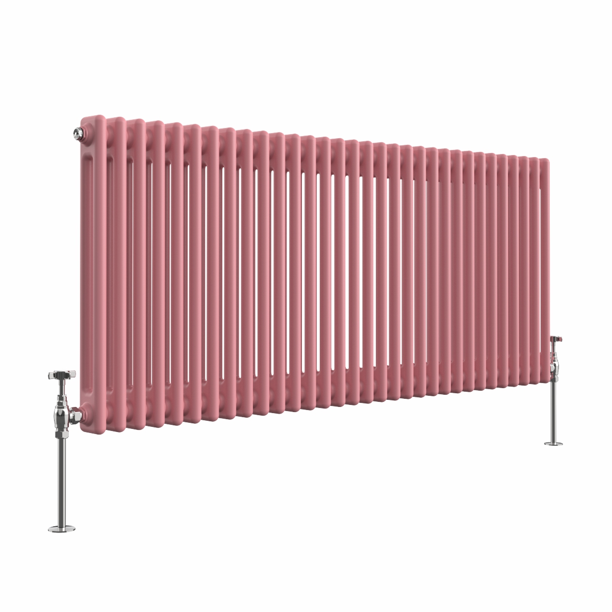 Bern 600 x 1460mm Rose Pink Double Column Horizontal Traditional Radiator