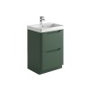 Acton 600mm Free Standing Vanity Unit & White Basin - Green