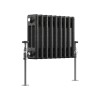Bern 300 x 425mm Black Silver Triple Column Horizontal Traditional Radiator