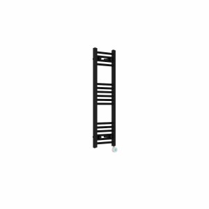 Bergen 1000 x 300mm Straight Black Thermostatic Touch Control Wifi Electric Heated Towel Rail