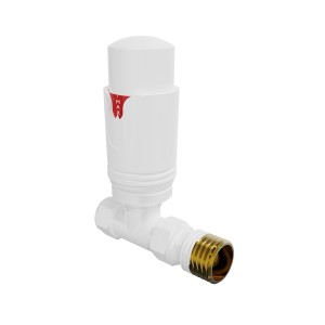 Thermostatic Straight Designer Radiator Valve - White