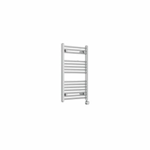Bergen 800 x 500mm Straight Chrome Thermostatic Touch Control Electric Heated Towel Rail