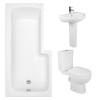 Lima Modern Bathroom Suite with L-Shape Shower Bath - Left Hand - 1500mm