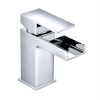 Edessa Modern Waterfall Cloakroom Mono Basin Mixer Tap - Chrome