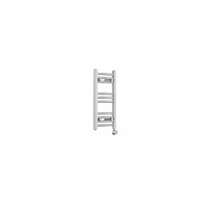 Fjord 600 x 300mm Curved Chrome Thermostatic Touch Control Electric Heated Towel Rail