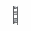 Fjord 1200 x 400mm Curved Anthracite Thermostatic Wifi Control Electric Heated Towel Rail