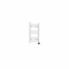 Fjord 600 x 400mm Curved White Thermostatic Touch Control Electric Heated Towel Rail
