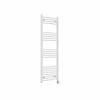 Fjord 1400 x 500mm Curved White Thermostatic Touch Control Electric Heated Towel Rail