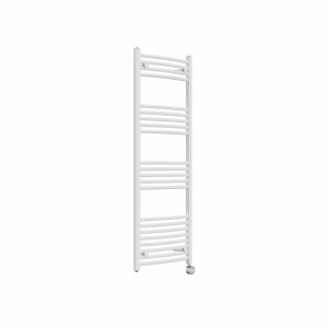 Fjord 1400 x 500mm Curved White Thermostatic Touch Control Electric Heated Towel Rail