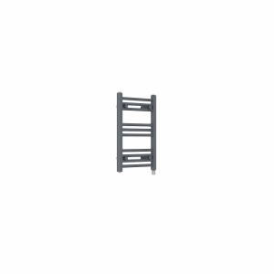 Bergen 600 x 400mm Straight Anthracite Prefilled Electric Heated Towel Rail