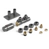 Terma Twins Left Sided All in One Integrated 50mm Valve with Pipe Masking Set for Hex Radiator Sparkling Grey