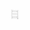 Fjord 600 x 600mm Curved White Prefilled Electric Heated Towel Rail