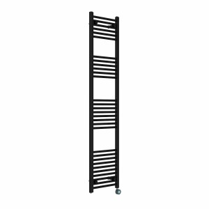 Bergen 1800 x 400mm Straight Black Thermostatic Touch Control Wifi Electric Heated Towel Rail